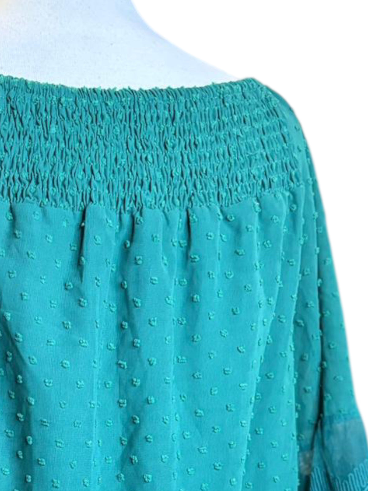 Green fancy off shoulders top