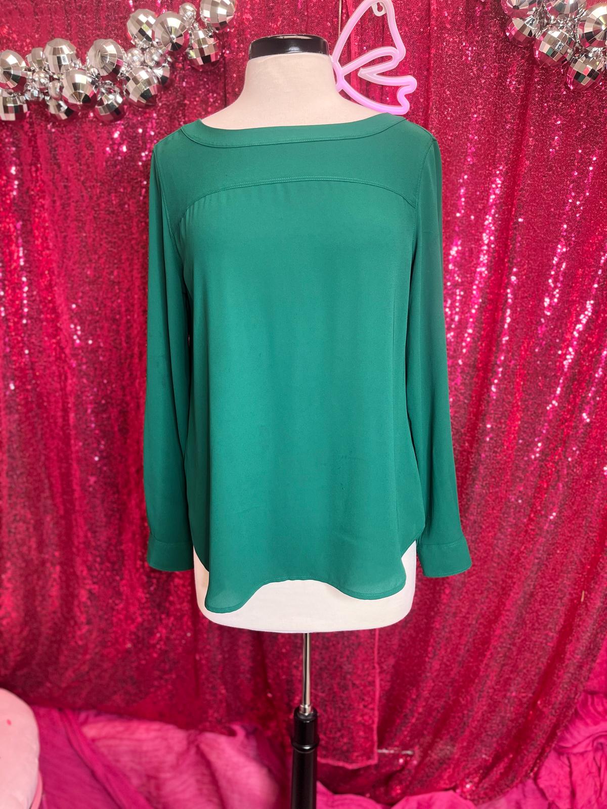 Ann Taylor LOFT green LS Top