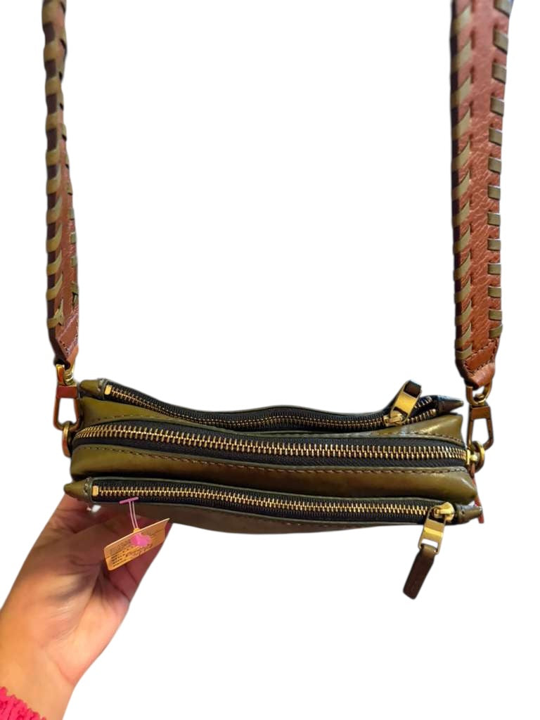 Fossil green leather bag