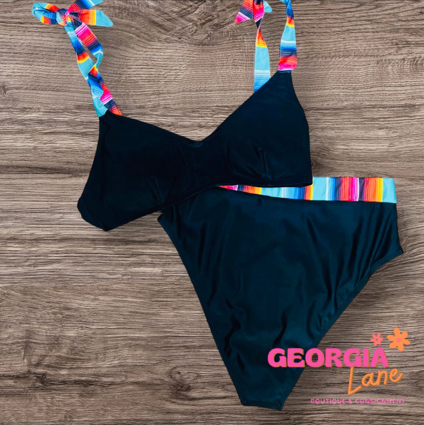 2 piece western love swimsuit