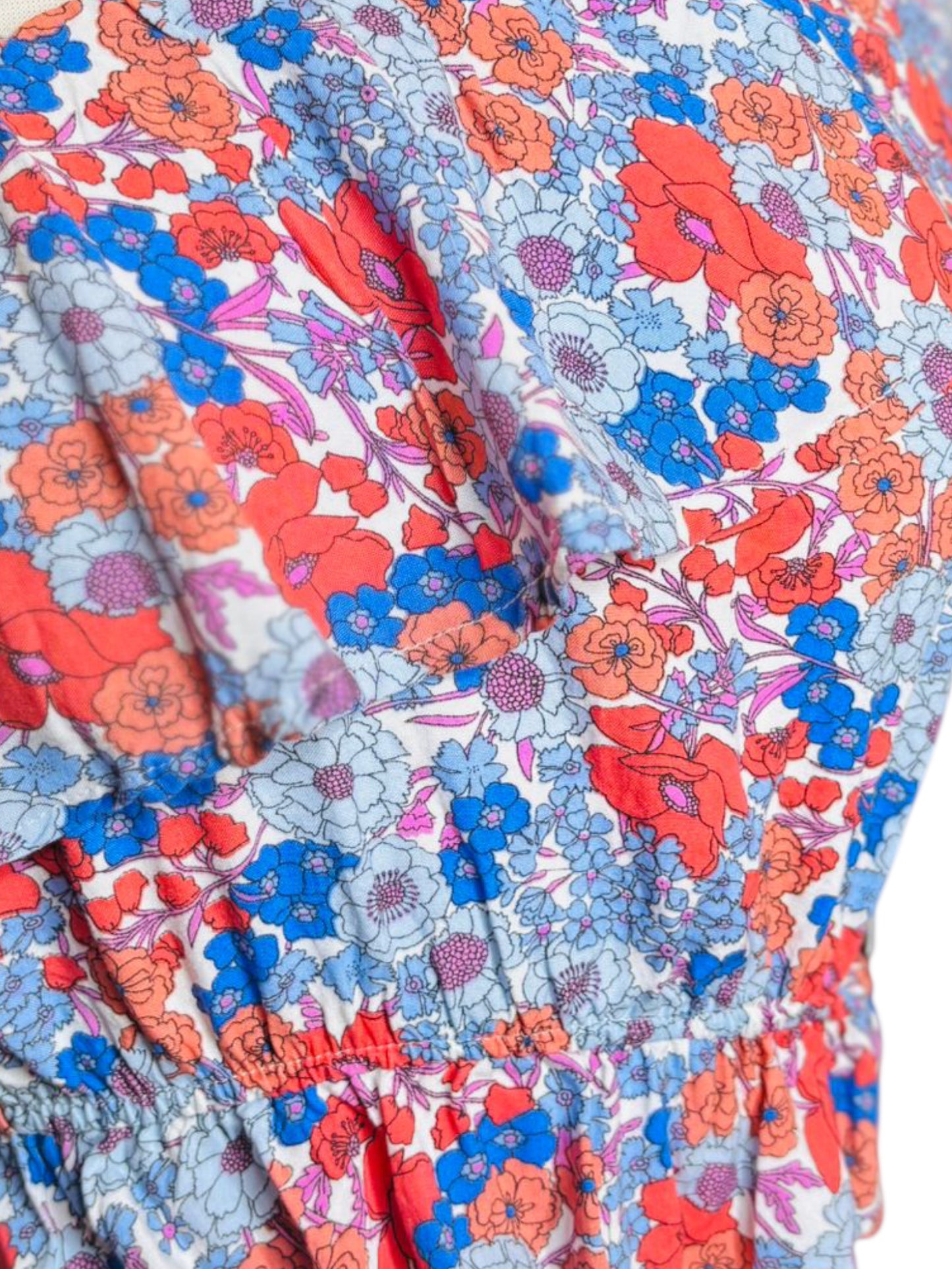 Floral one shoulder crop