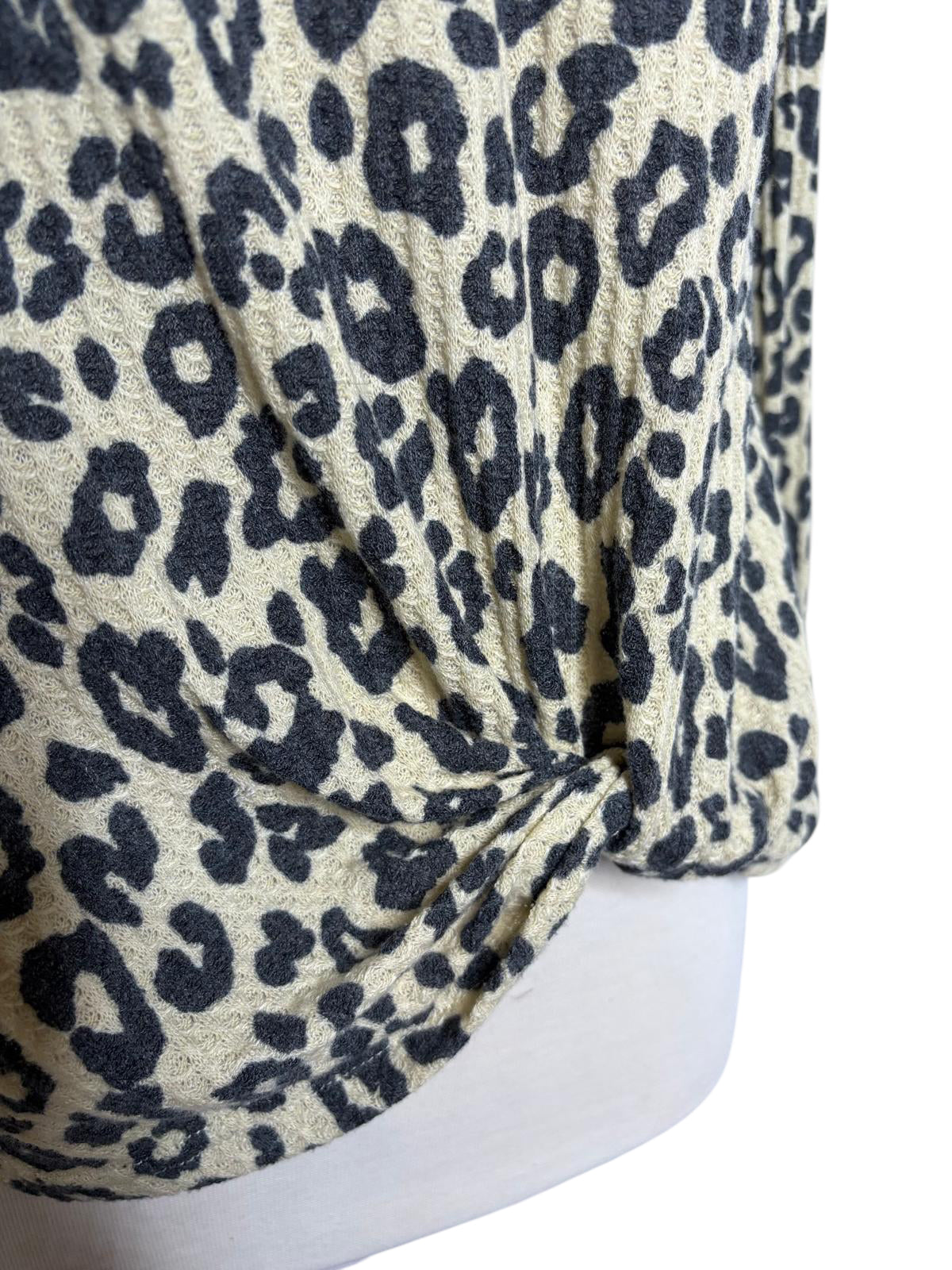 Waffle scrunch cheetah top