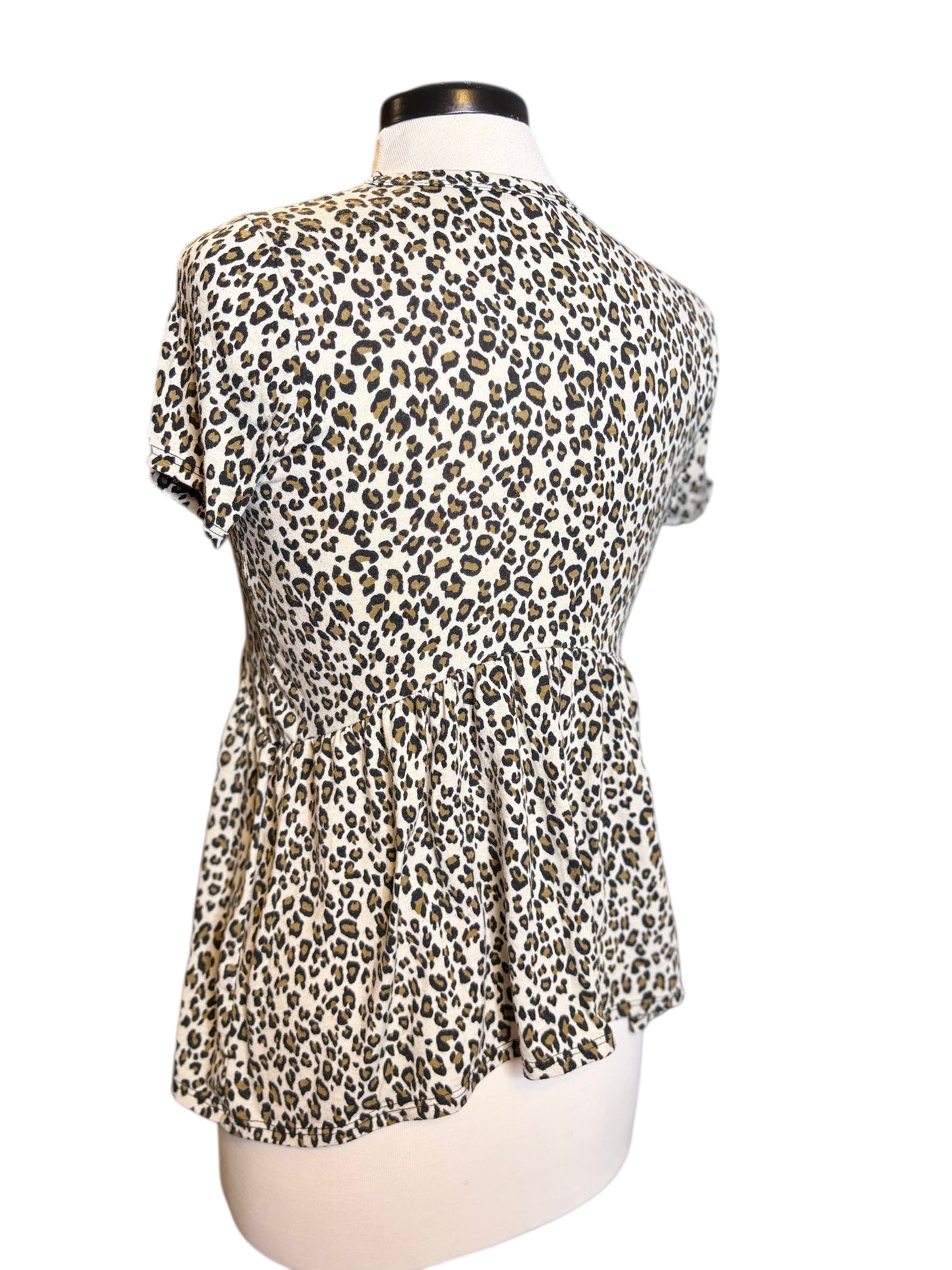 Gaze Cheetah Peplum Top