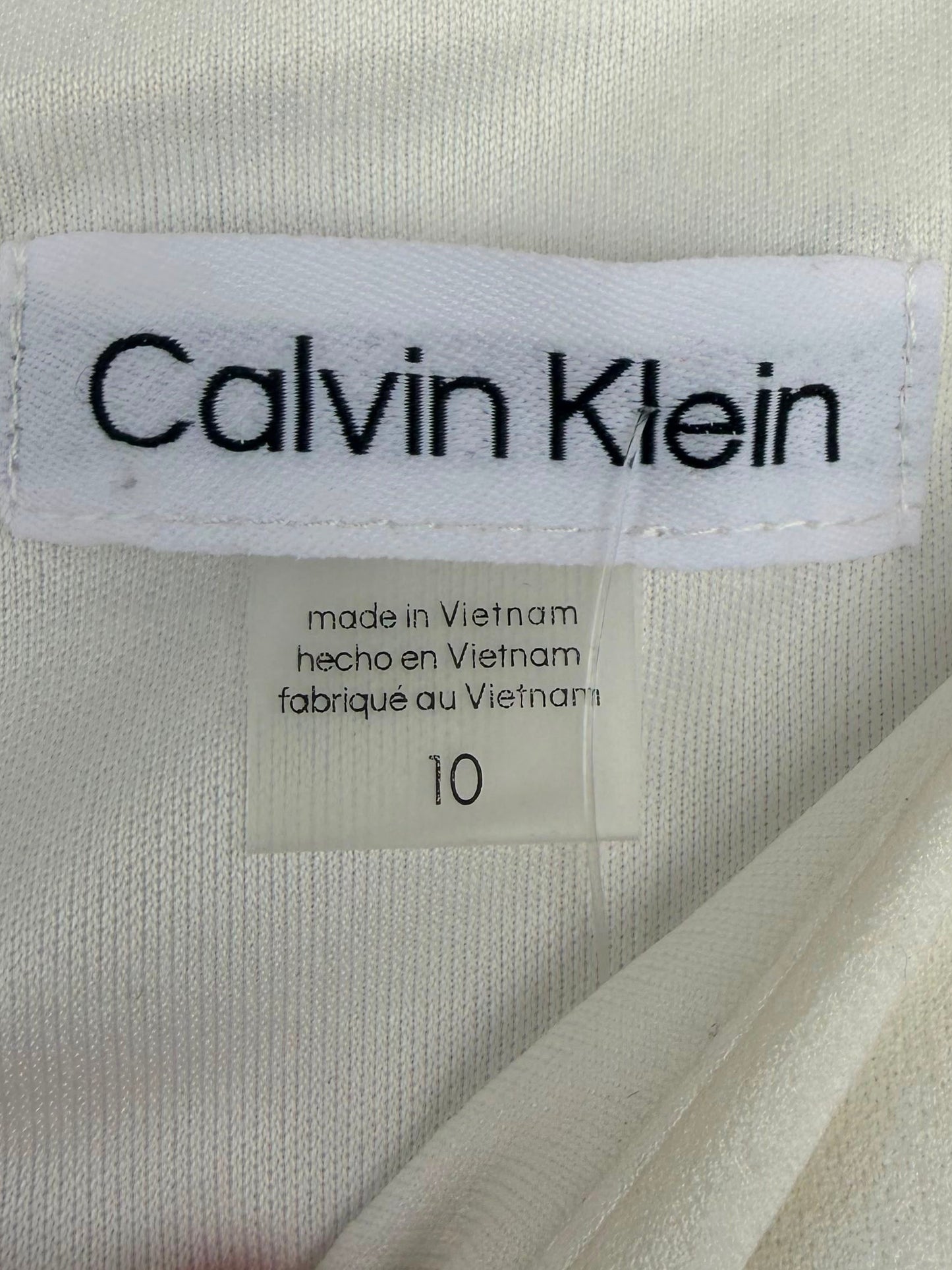 Calvin Klein white belted dress