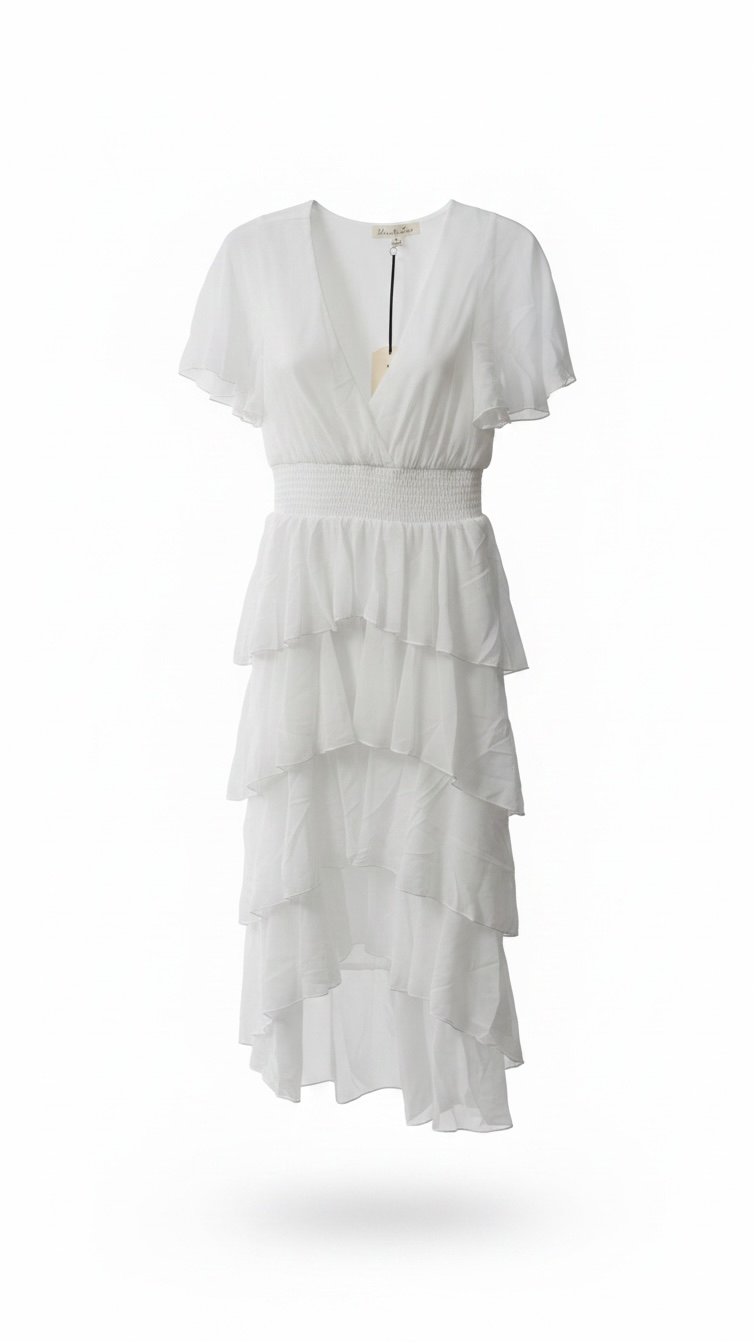 White ruffle dress