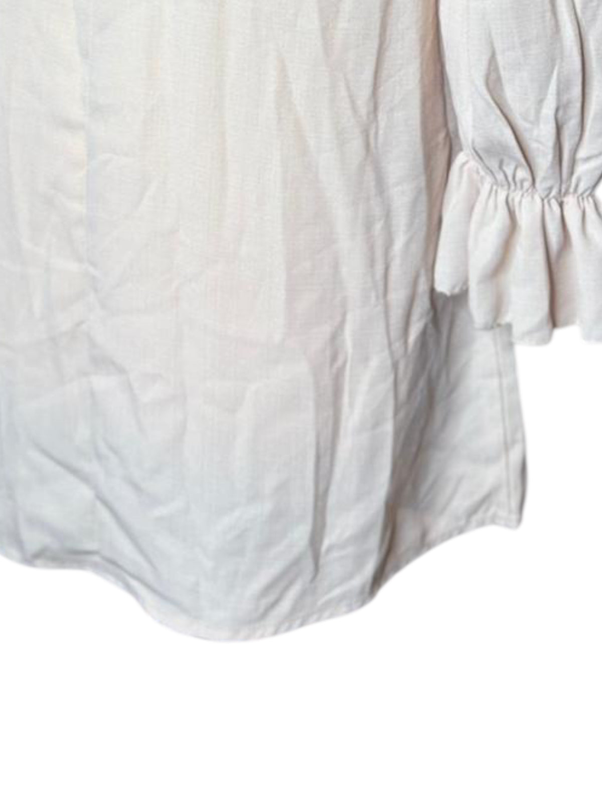 Shein ruffle long sleeve cream dress