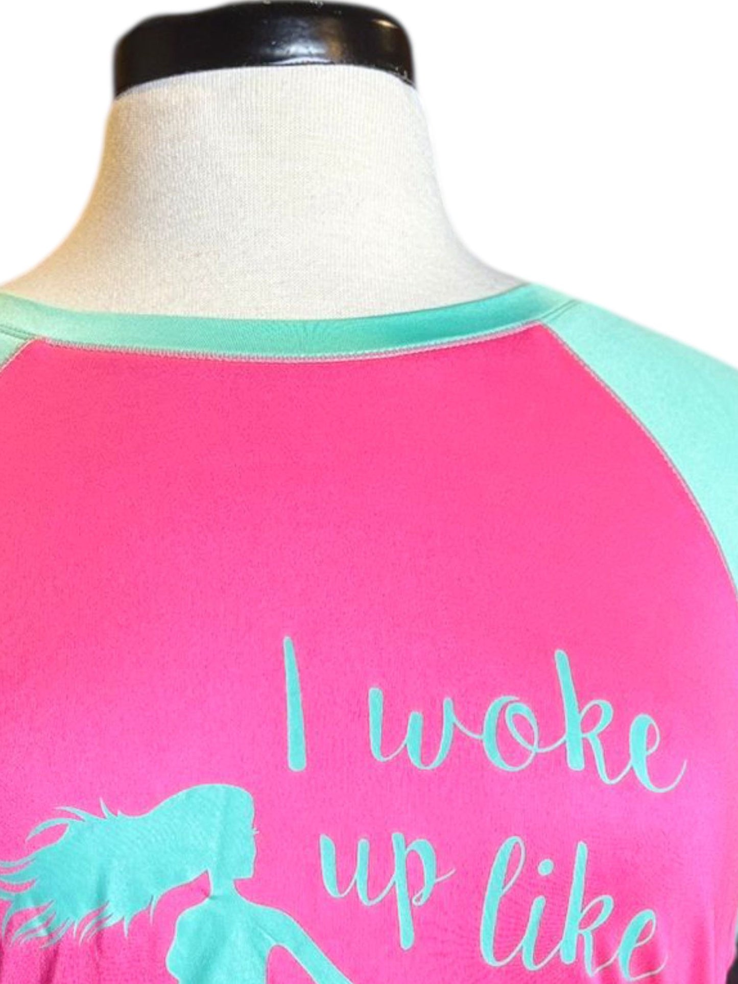 Reel Legends pink & aqua sun tee