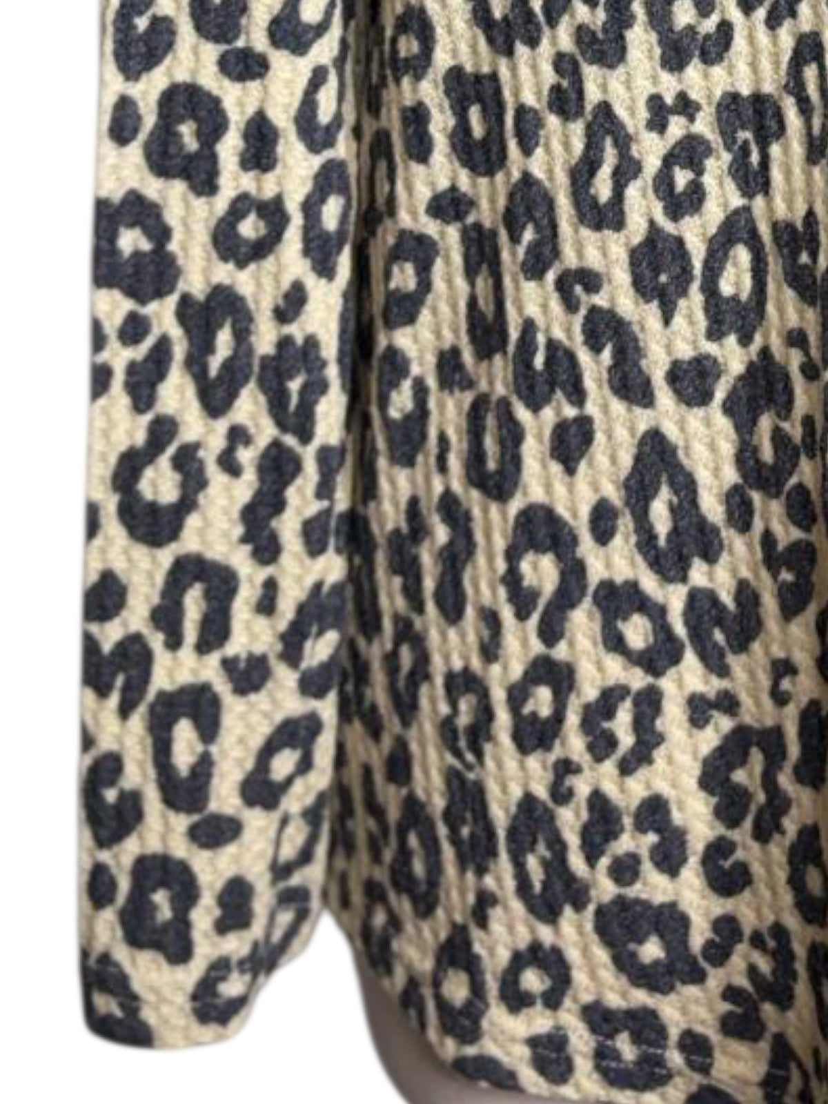 Waffle scrunch cheetah top
