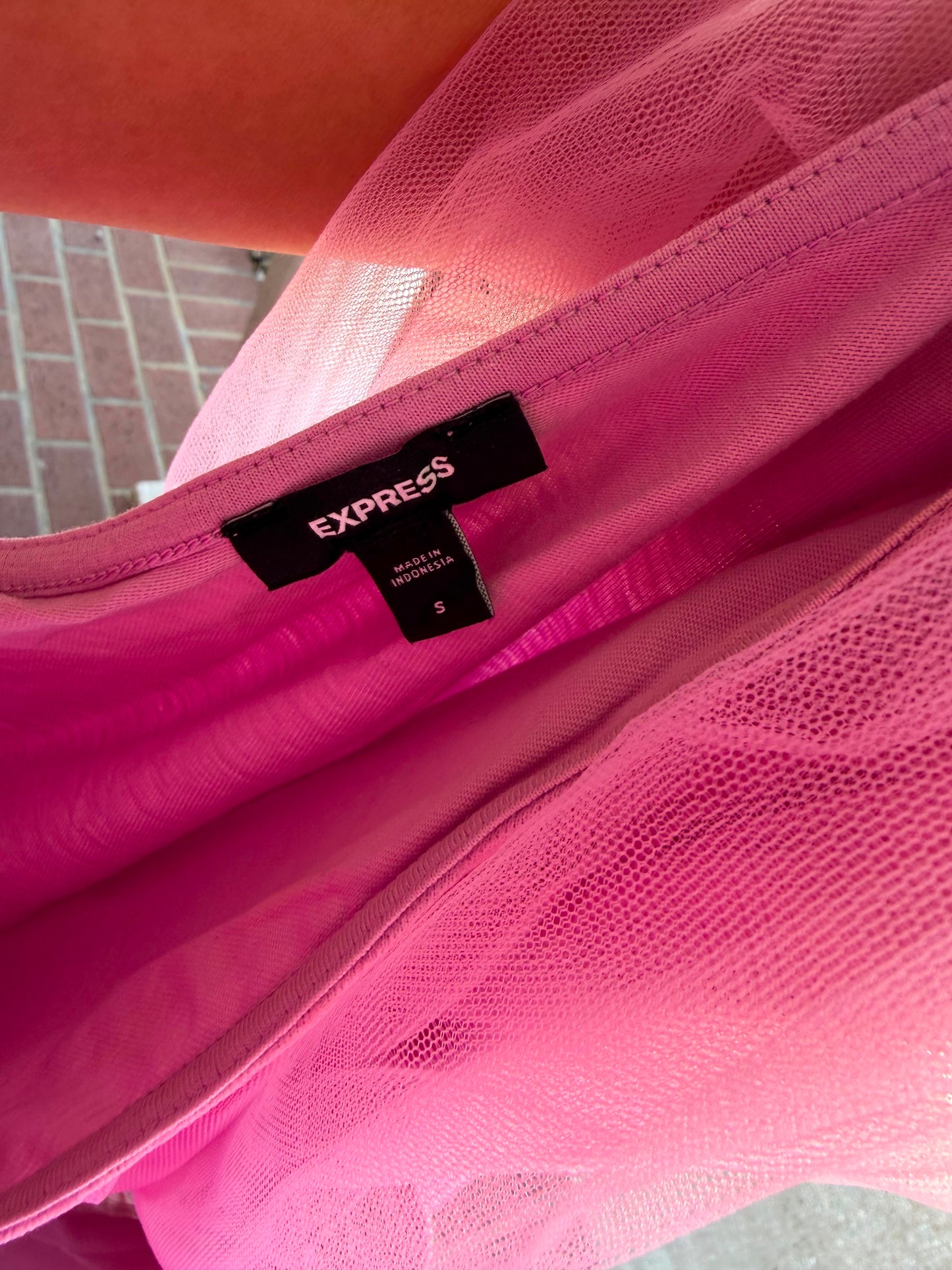 Express pink one shoulder top