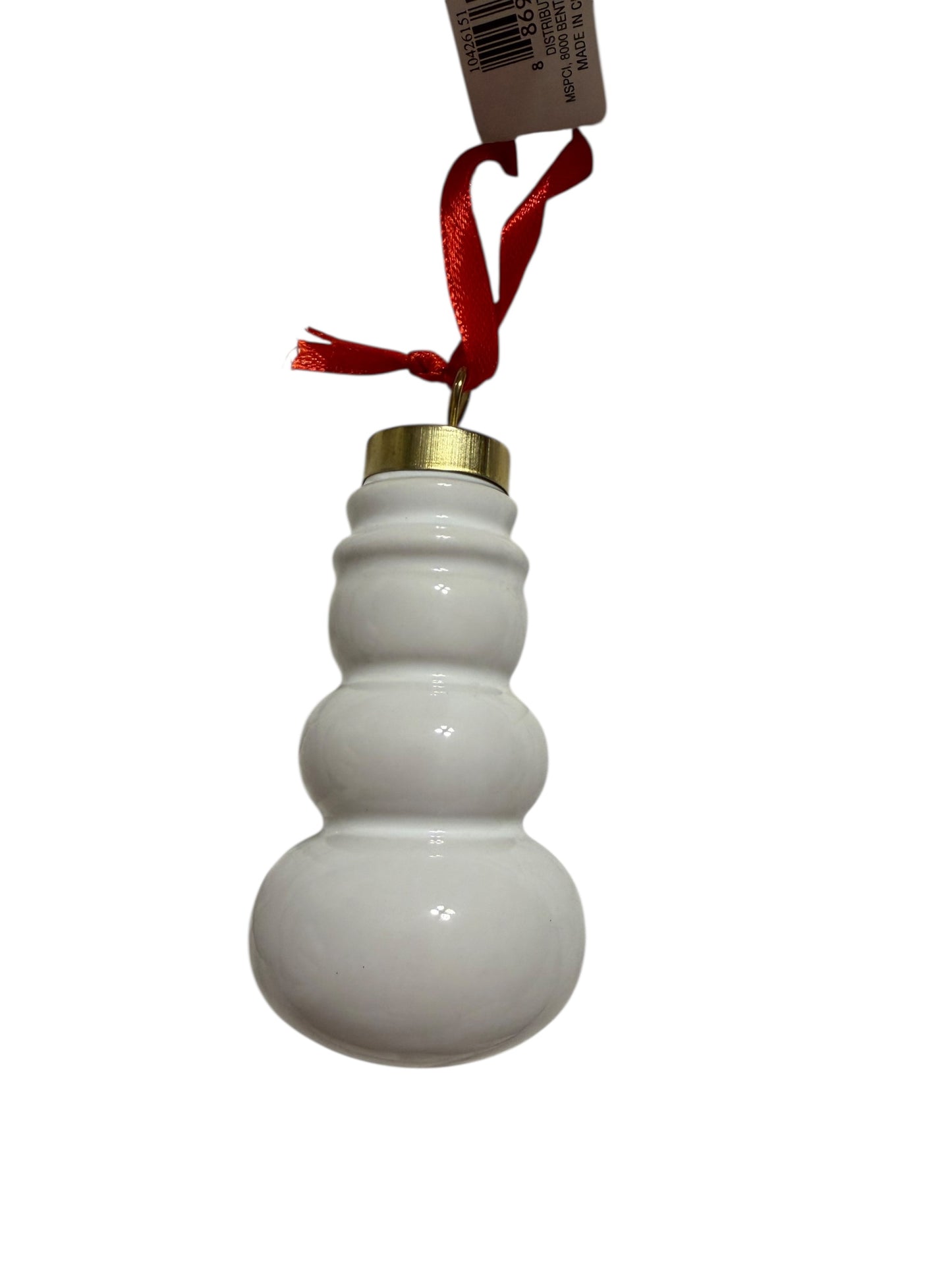 Glass white snowman ornaments