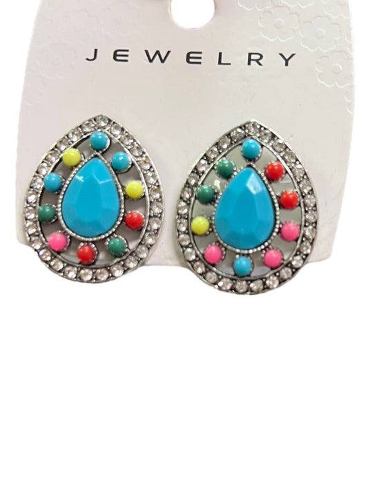 Jeweled Turquoise colored earrings