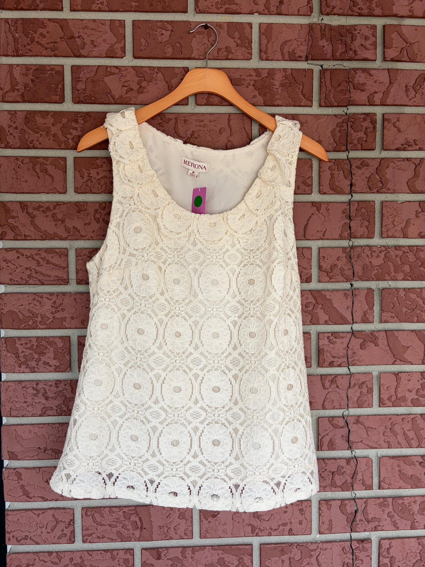 Merona cream lace top
