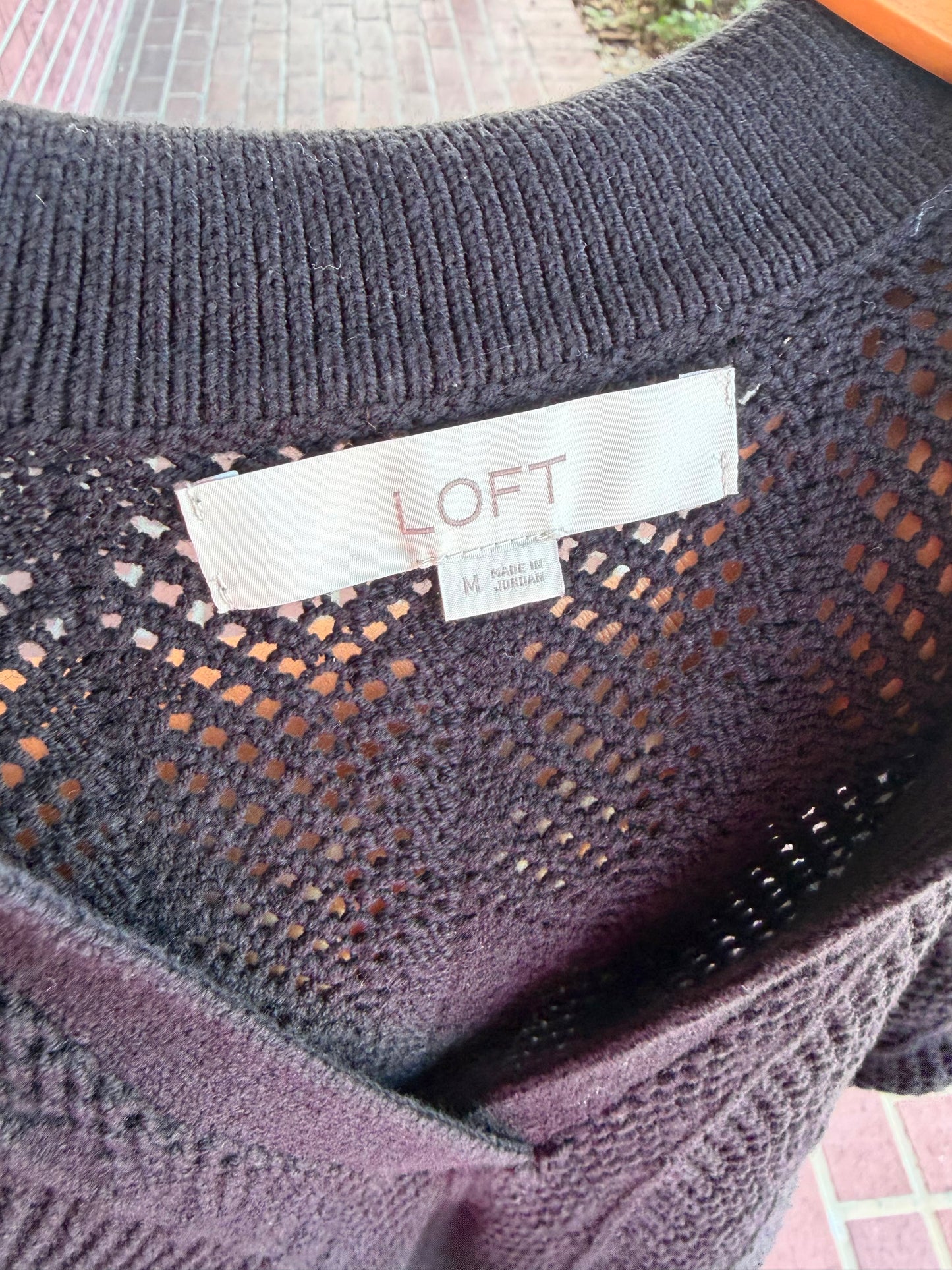 Loft black eyelet top