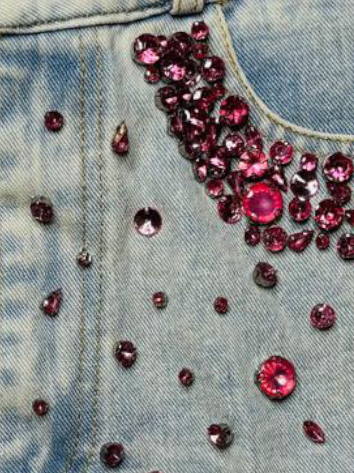 Blue B collection pink stoned denim shorts