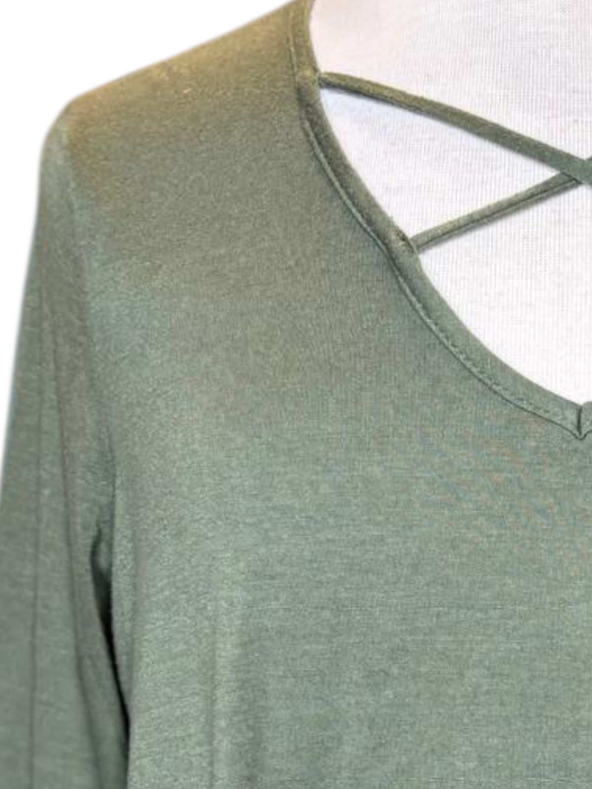 Lilly White v-neck green top