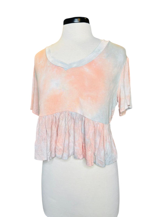 2 Saints ruffle top tie dye