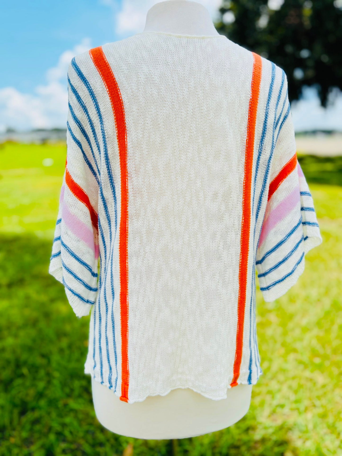 Orange and Blue sweater top