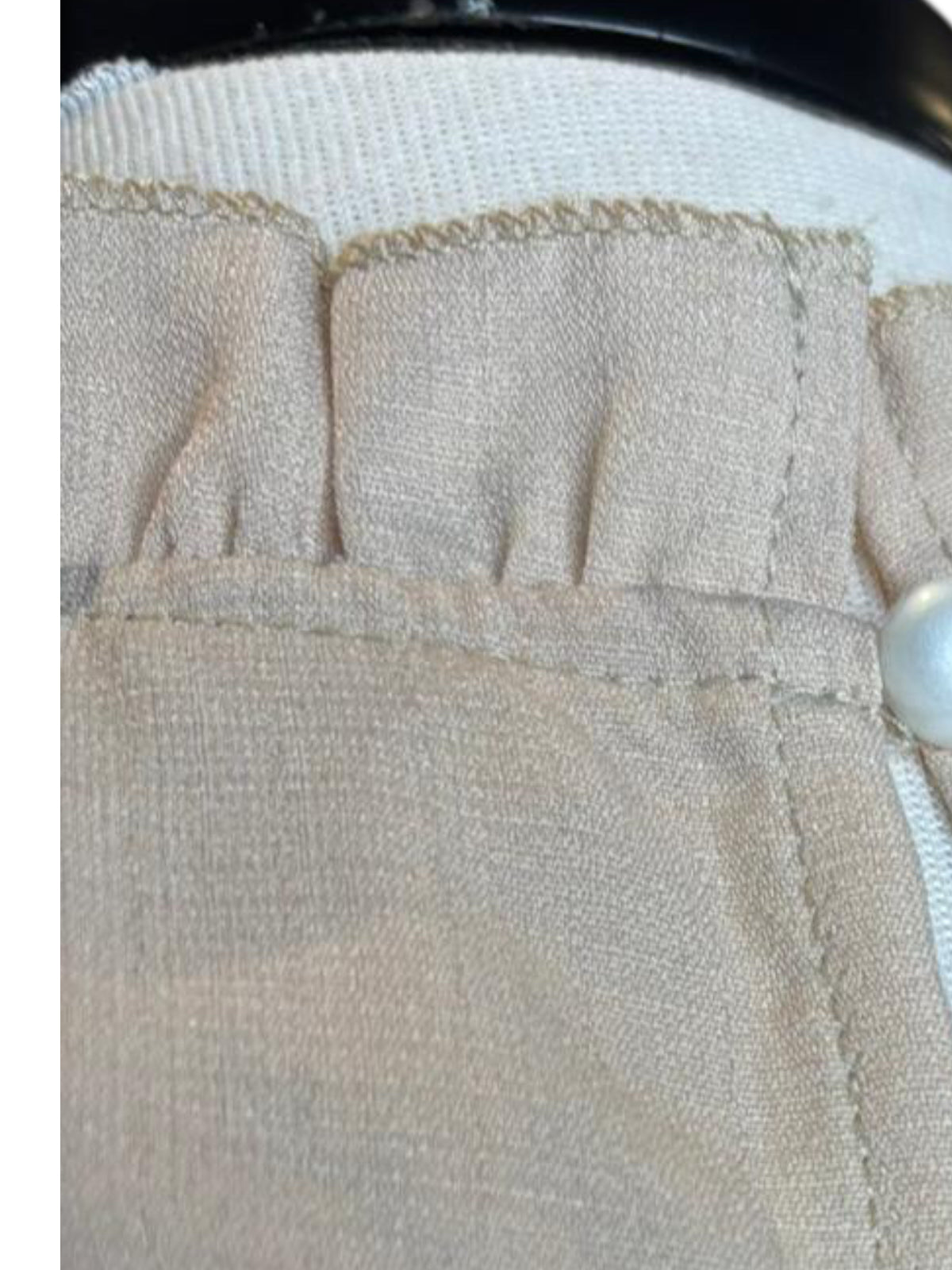 Shein ruffle long sleeve cream dress