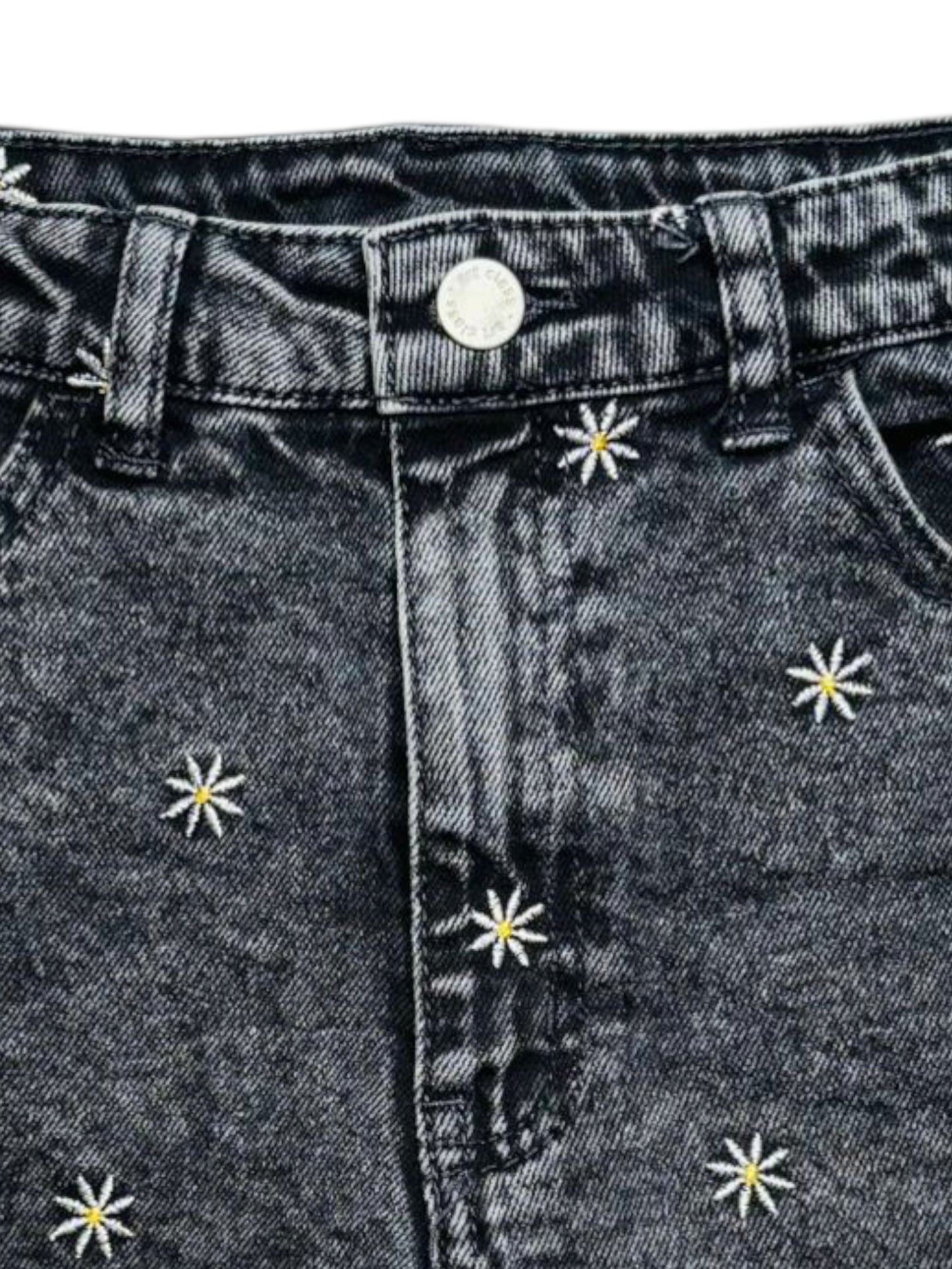 Girls art class black denim shorts