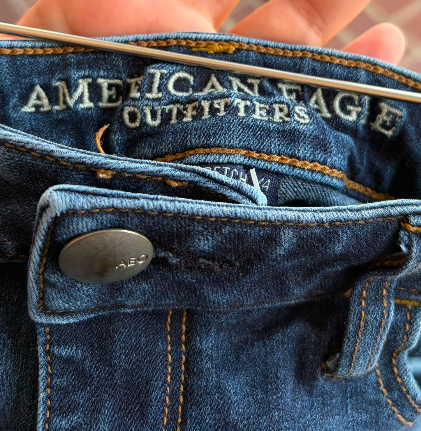 American Eagle Dark Wash Distressed Jeans