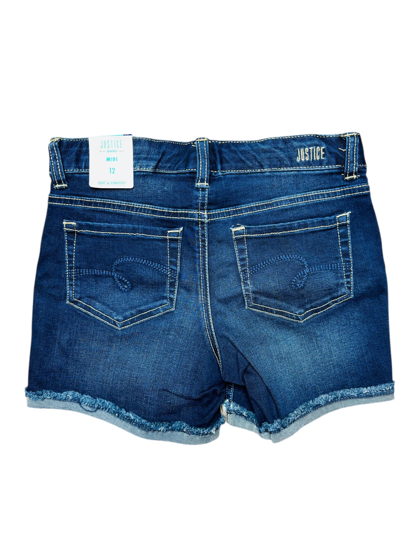 Justice denim shorts dark wash NWT