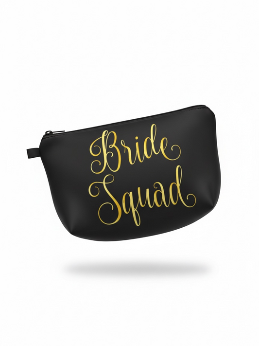 Bride squad, bag, black and gold