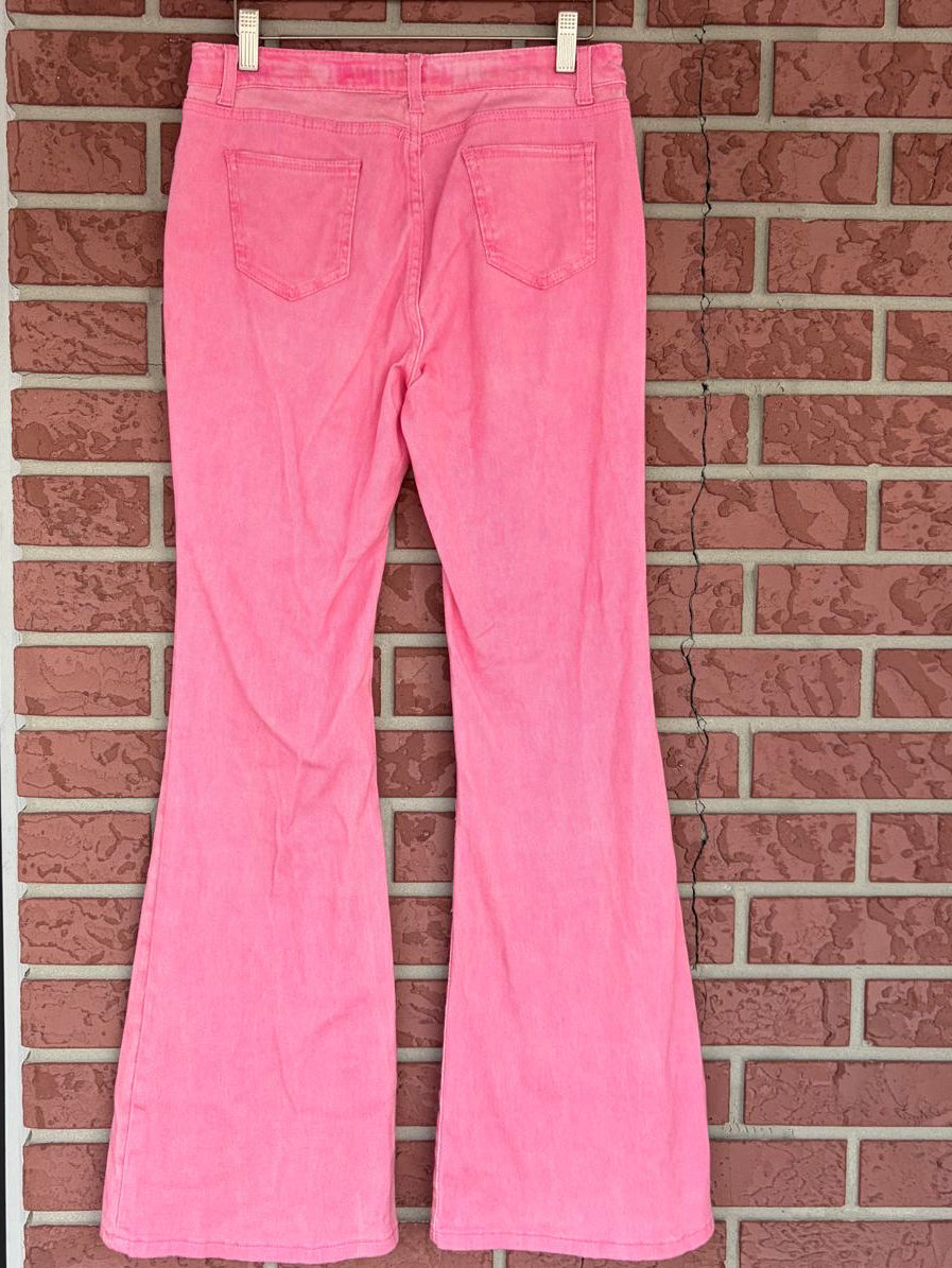 Hot Pink flare jeans