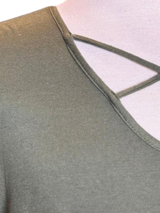 Lilly White v-neck green top