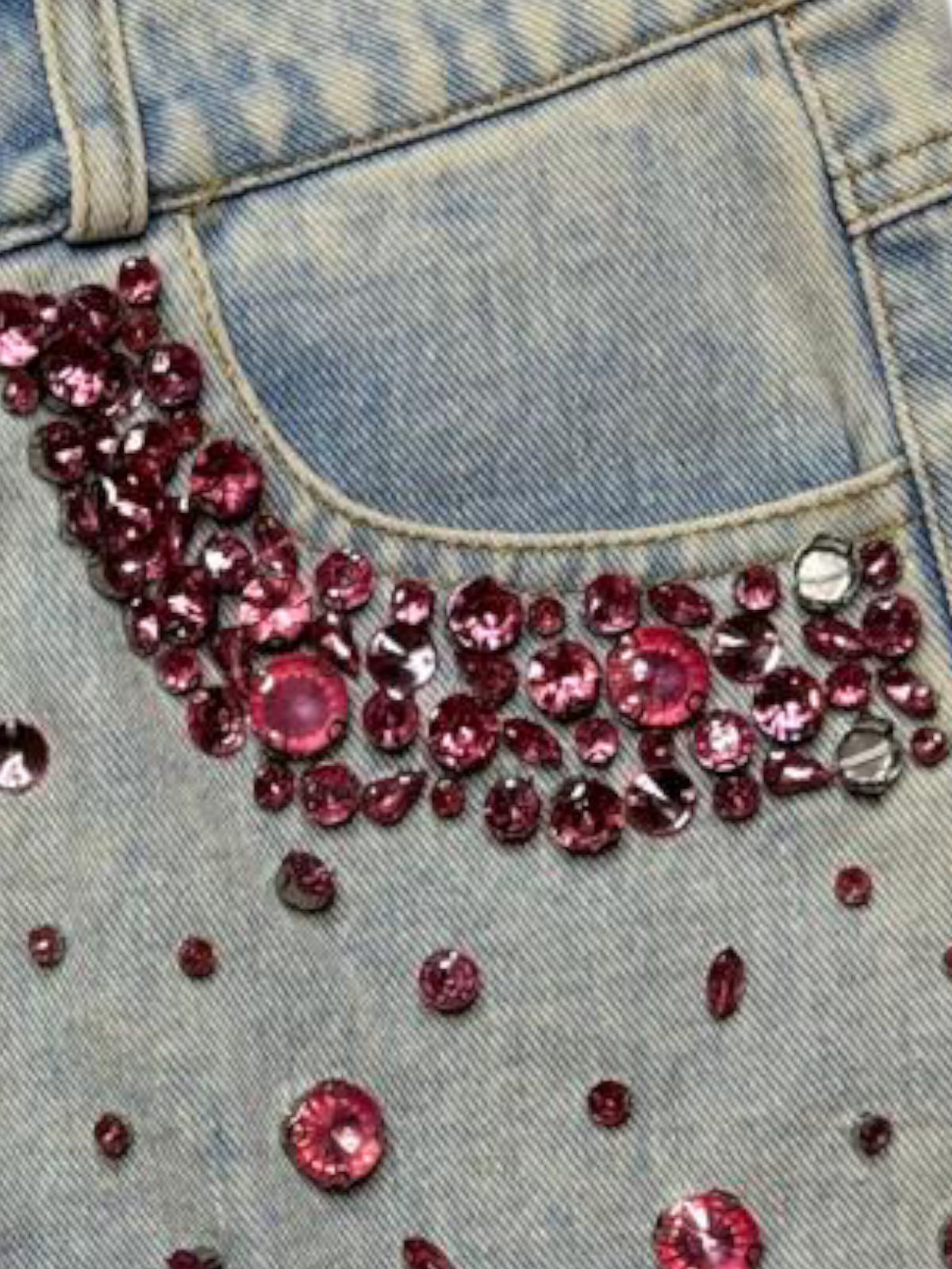 Blue B collection pink stoned denim shorts