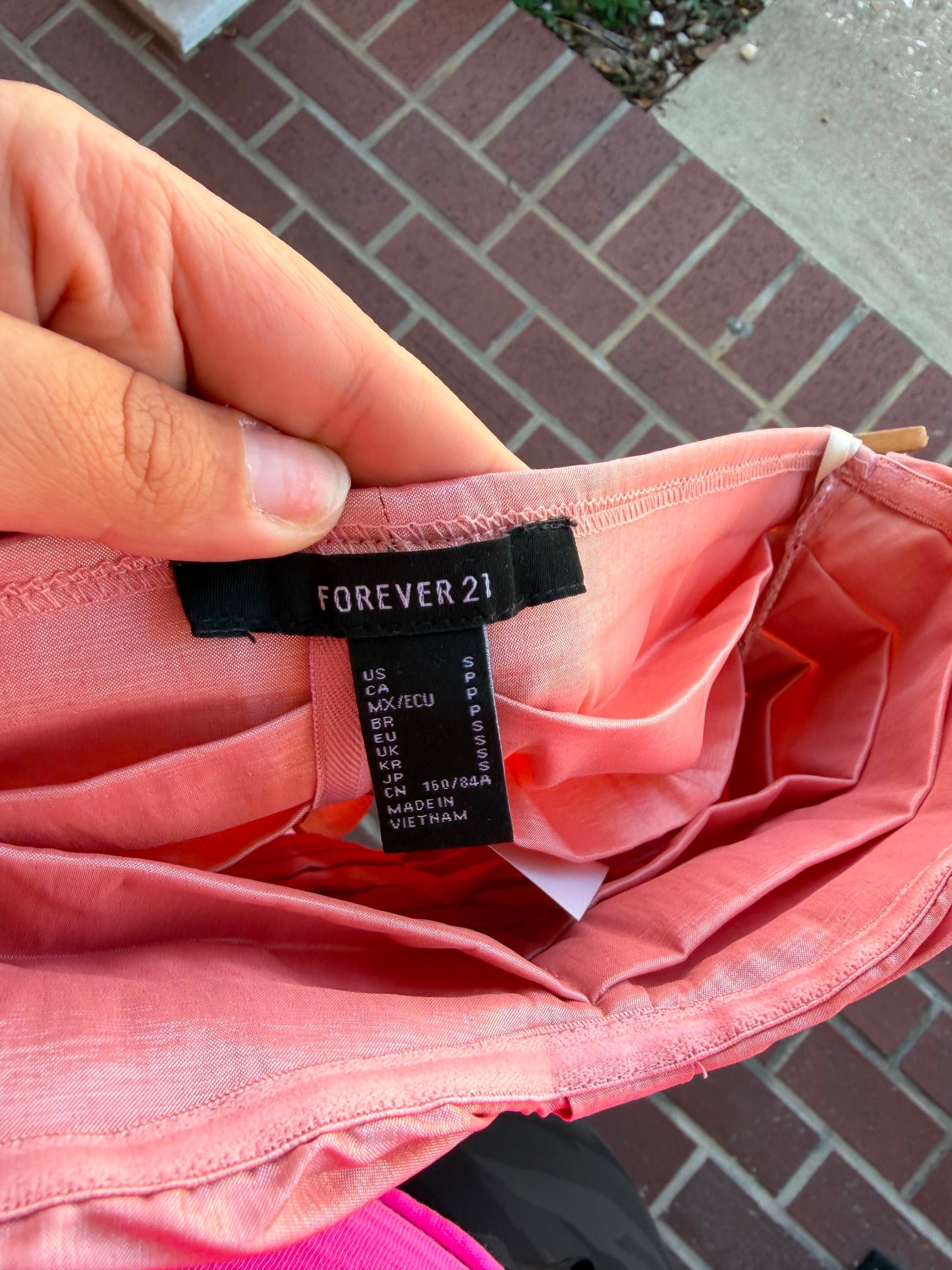 Forever 21 Pink bow statement strapless top