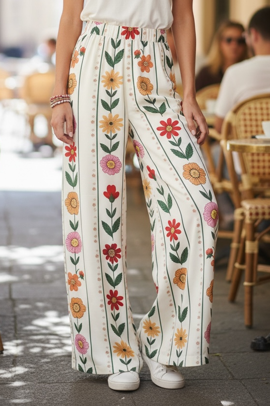 Floral summer pants