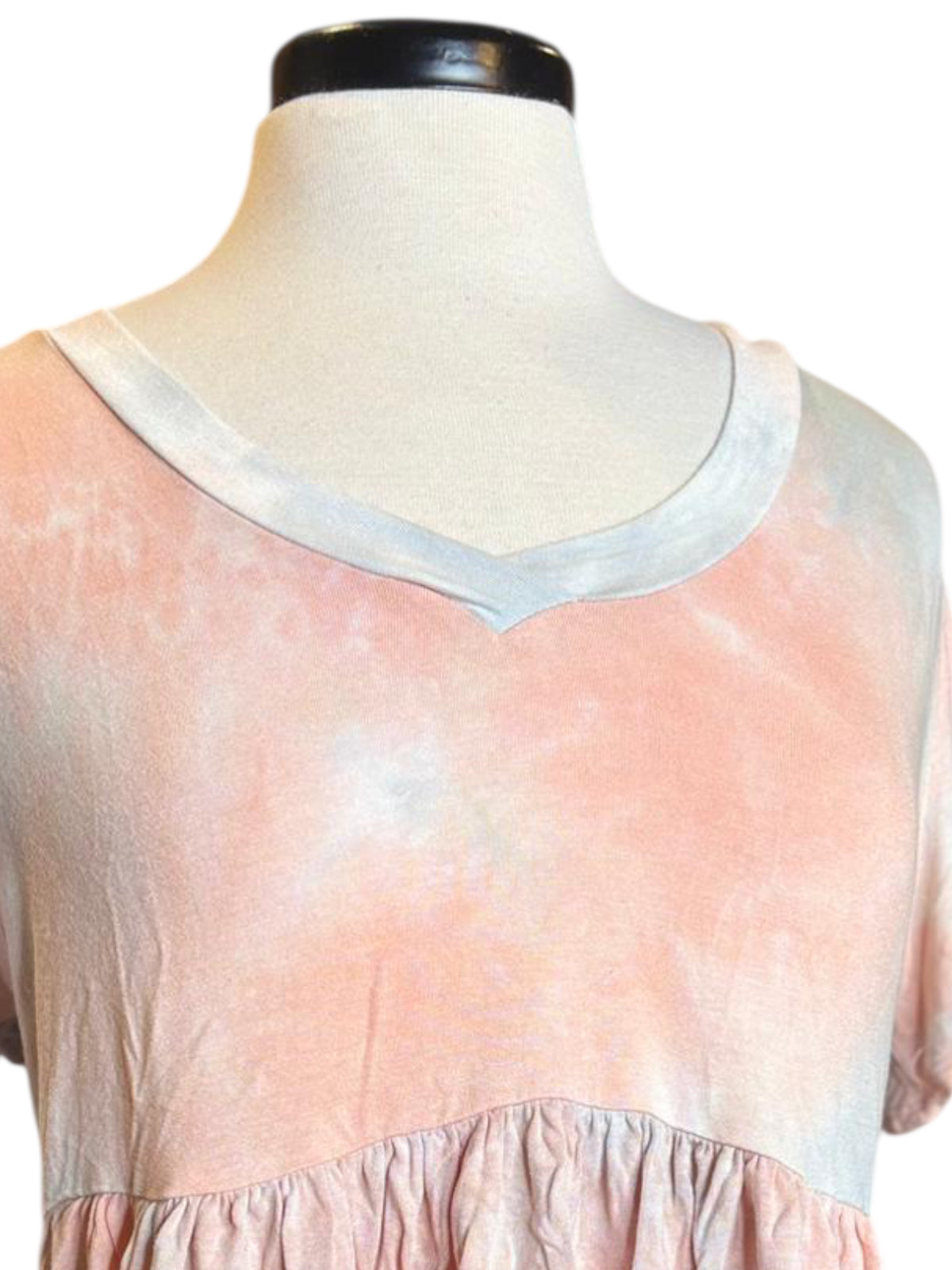 2 Saints ruffle top tie dye