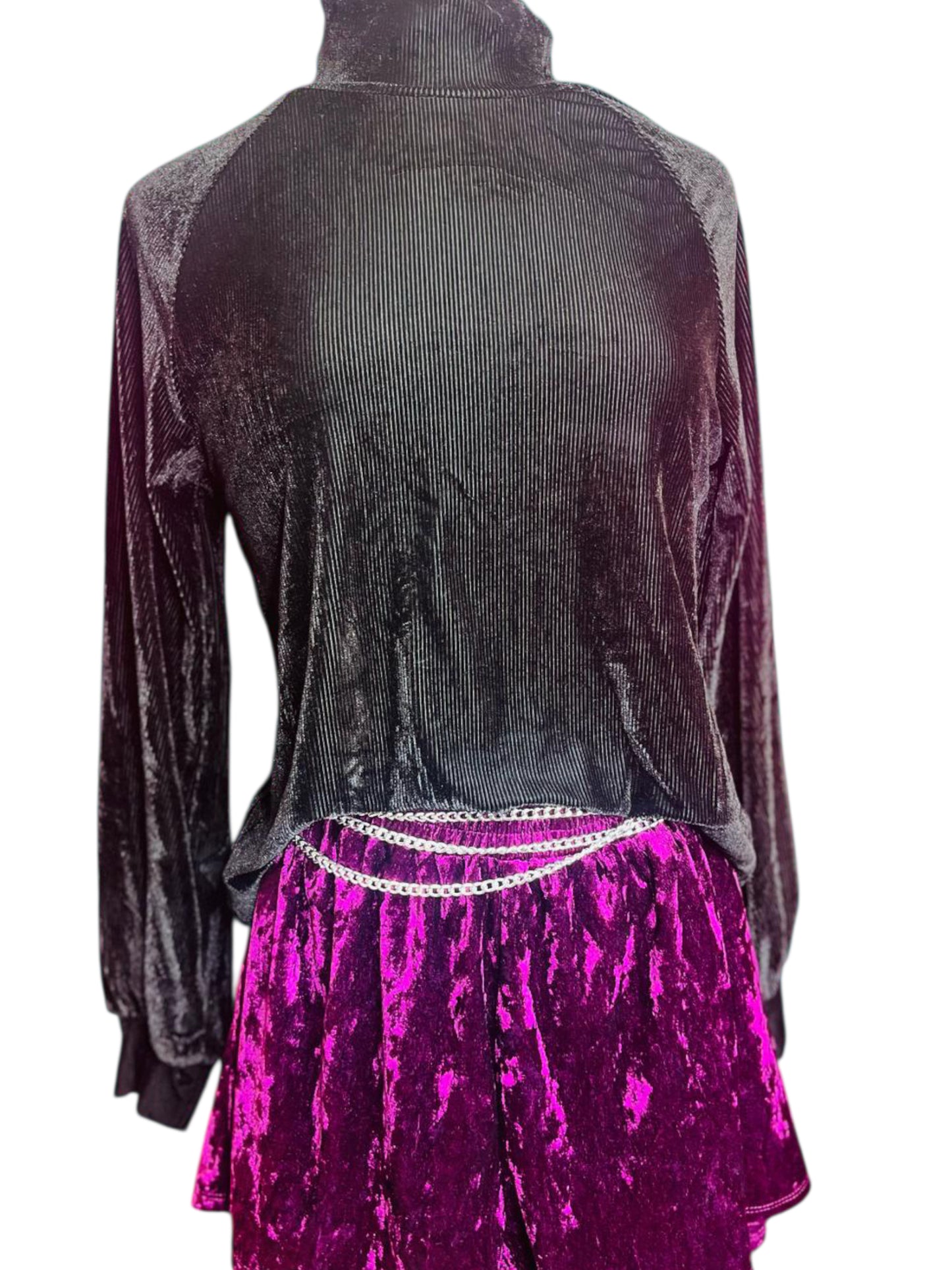 Purple Love Velvet Concert Shorts