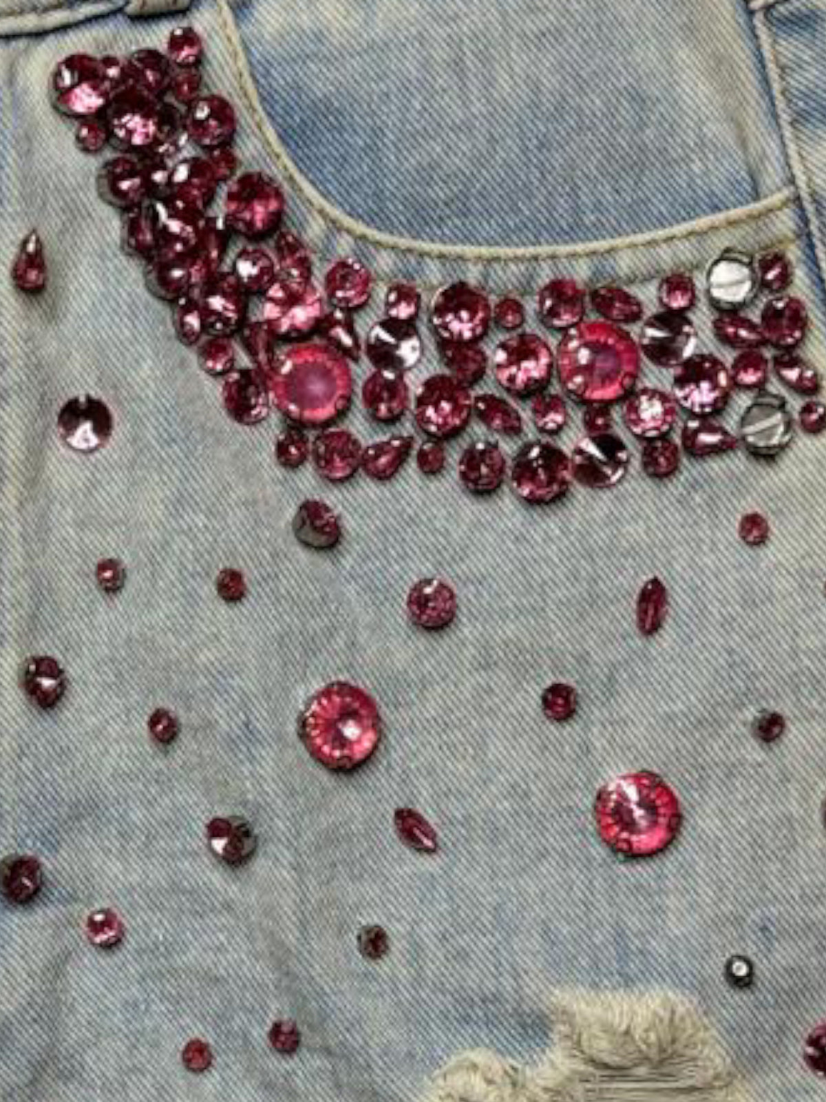 Blue B collection pink stoned denim shorts