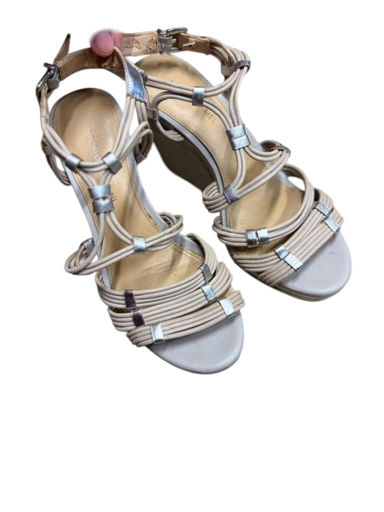 Antonio Melani tan wedge heels