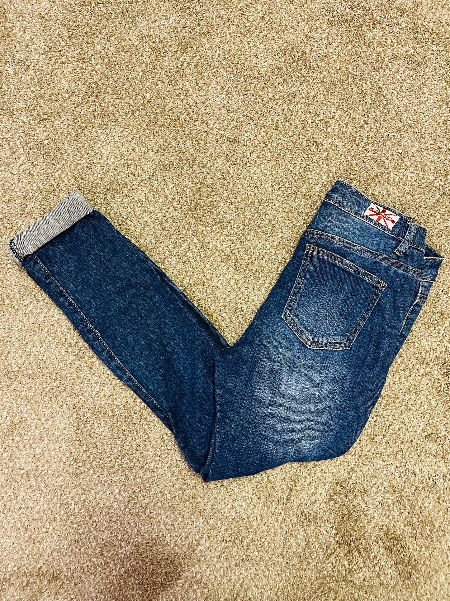 Machine jeans distressed denim