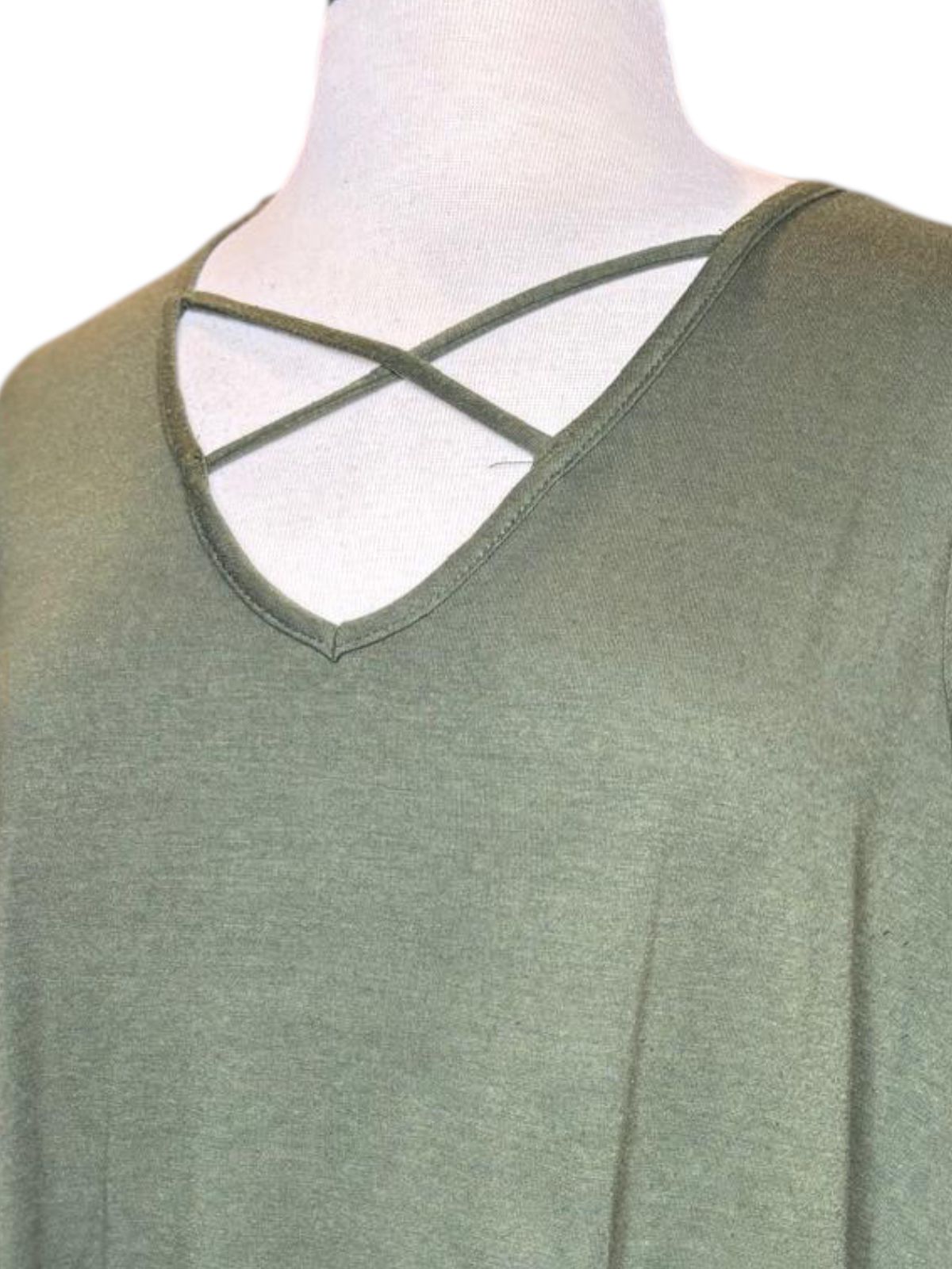 Lilly White v-neck green top