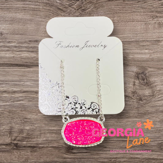 Hot Pink Sparkle Necklace