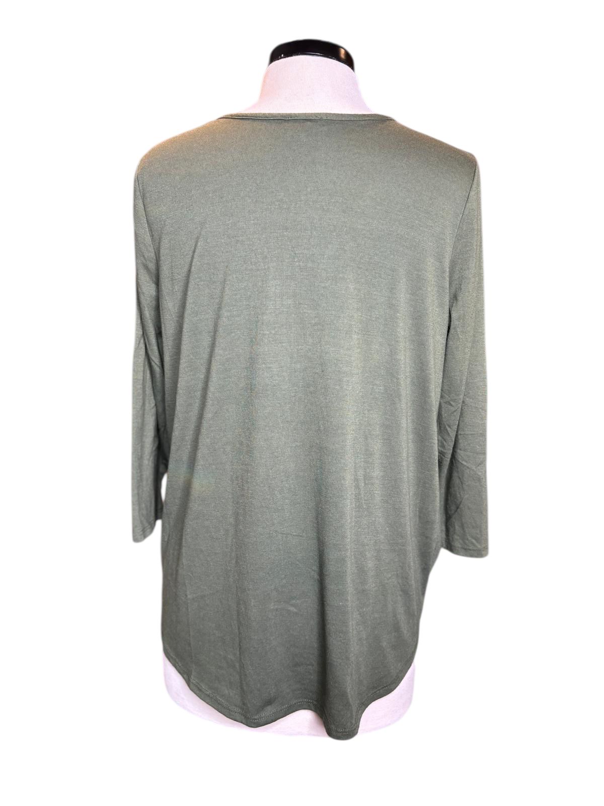 Lilly White v-neck green top