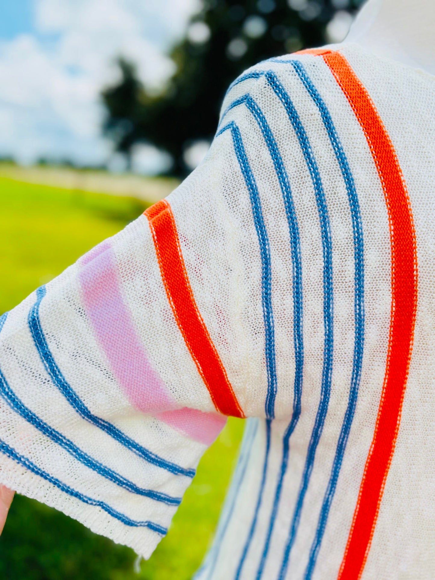 Orange and Blue sweater top
