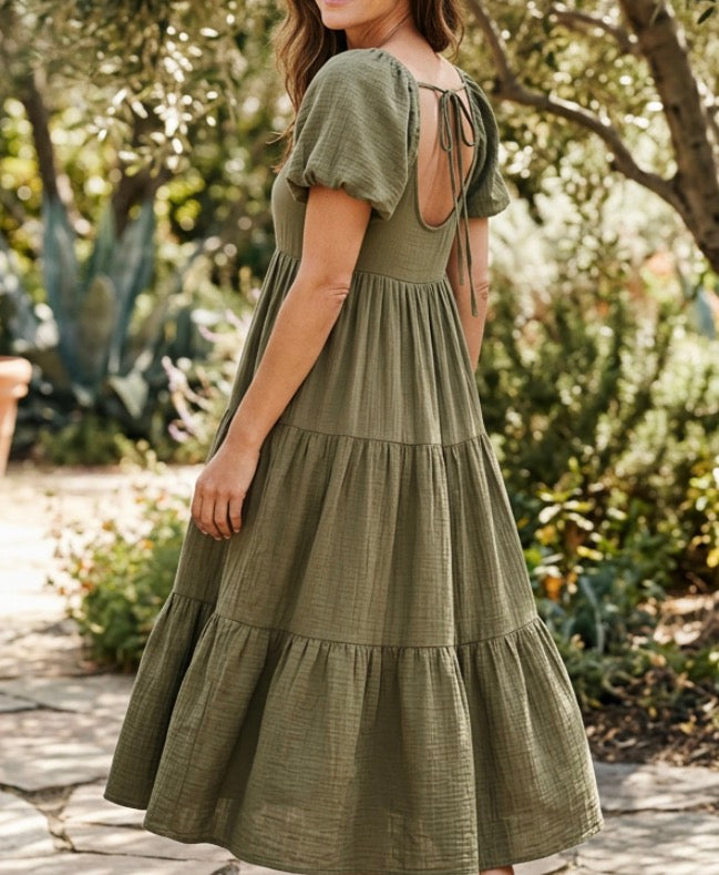 Green maxi dress