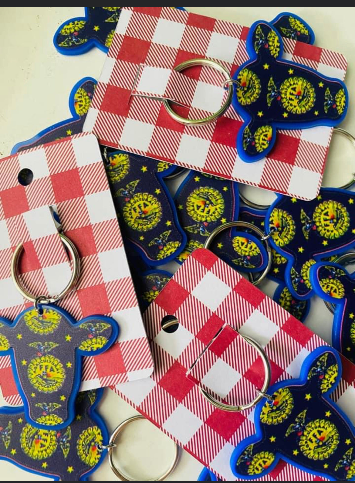 FFA cow head keychains