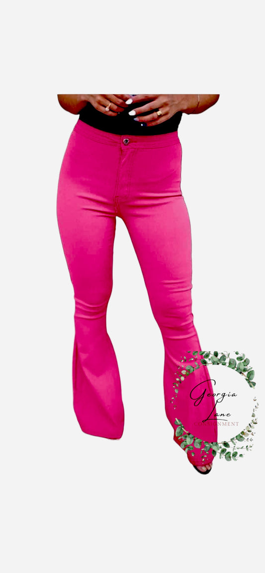 Hot Pink Flare Jeans