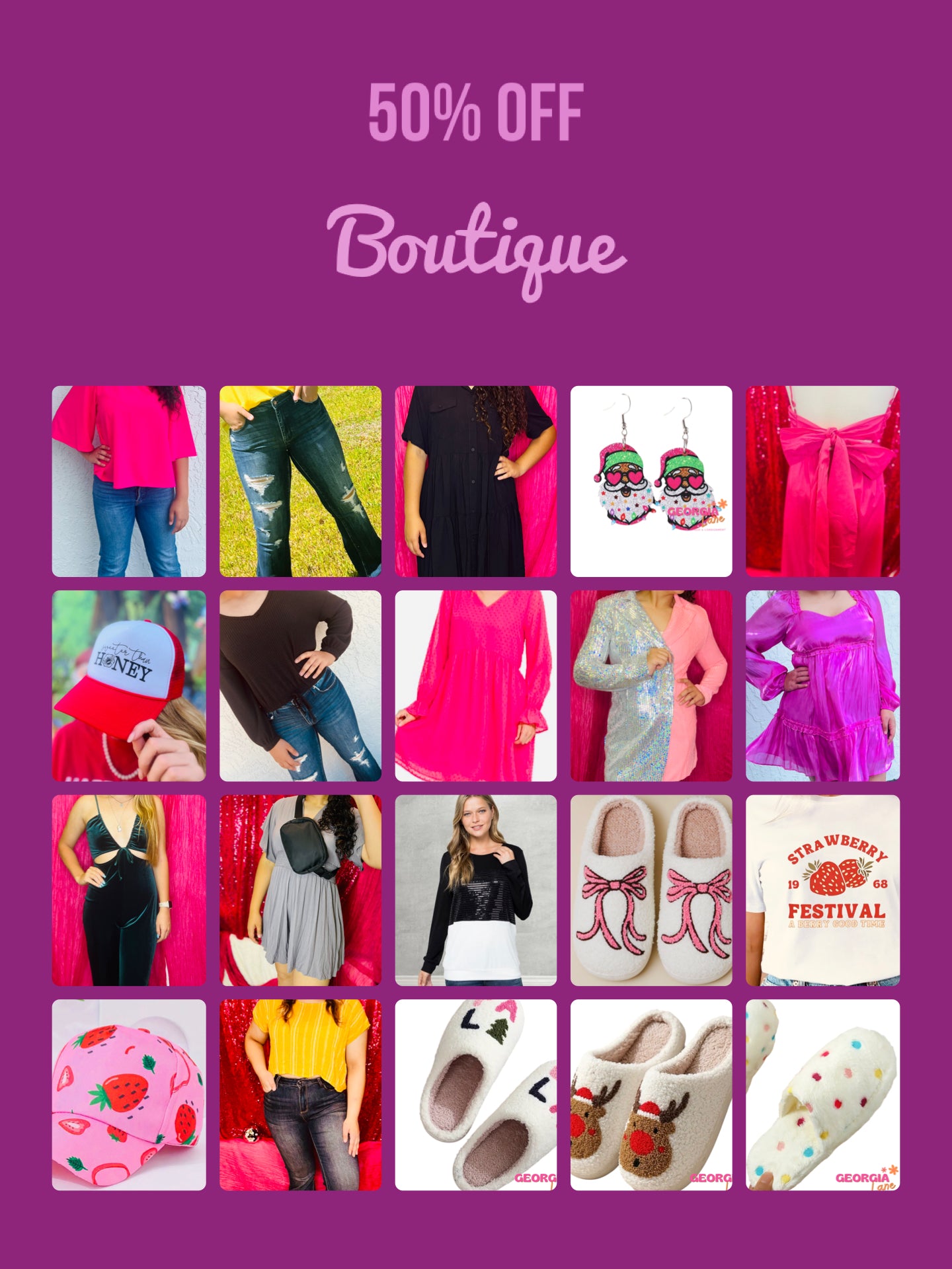 Huge Boutique Sale! 50% off lowest price!! Discount at checkout