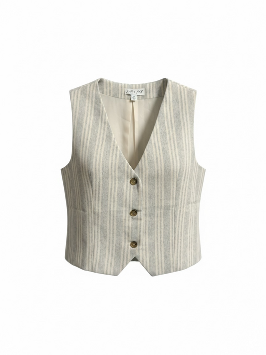 Tan stripe vest