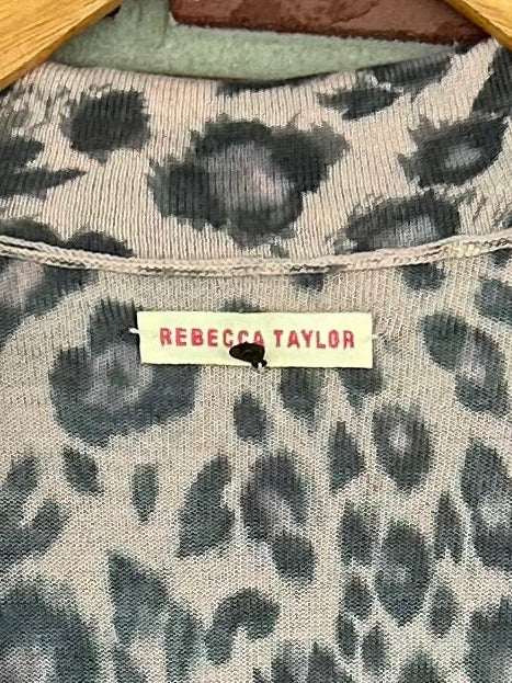 Rebecca Taylor cardigan ruffle cheetah