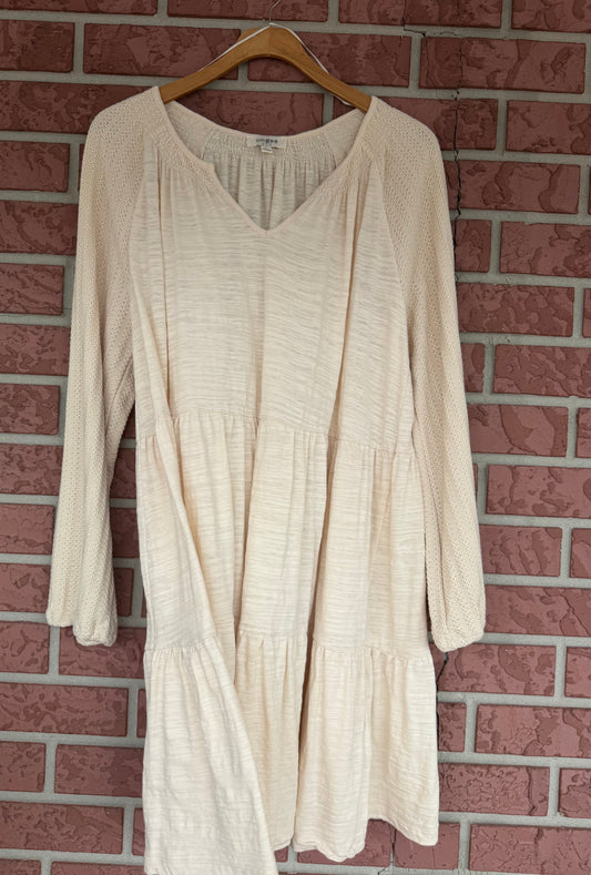 172 Umgee 3/4 sleeve cream dress