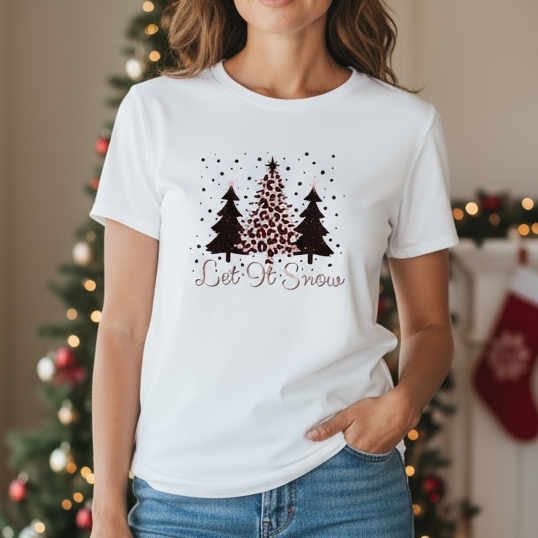 Cheetah Christmas Tree tee