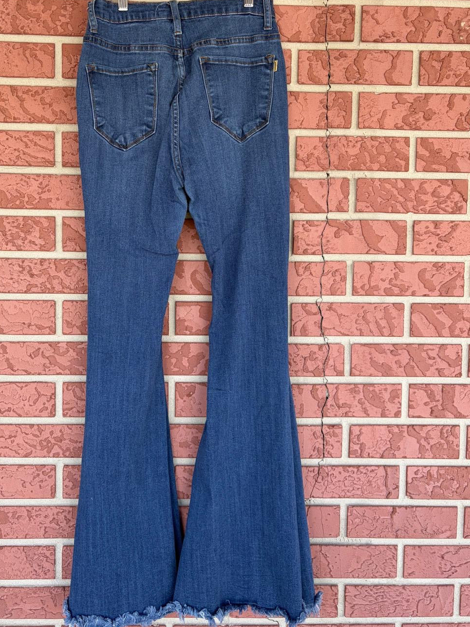 Vibrant dark denim bell bottoms