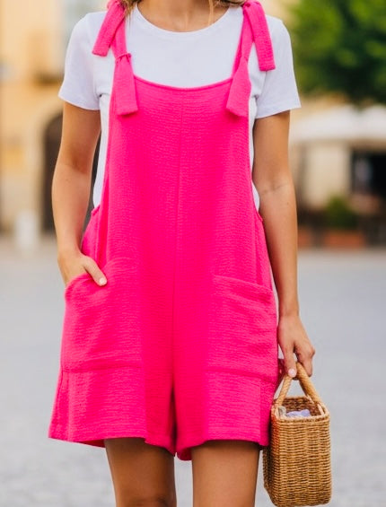 Pink strawberry days romper